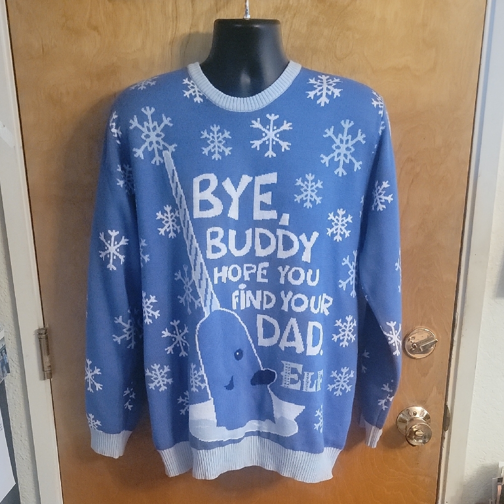 ELF The Movie Men's Mr. Narwhal Bye Buddy Ugly Christmas Sweater Pullover XL